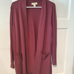 Apt. 9 Women's Burgundy Open Front Sweater